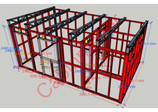 LGS Structural Frame – 1 Room Pantry Bathroom 6×3.6m | Build Your Cabin ...